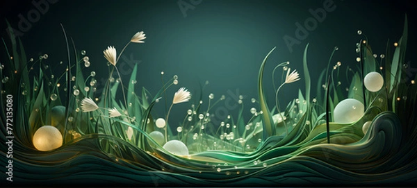 Obraz paper quilling grass, ai generative