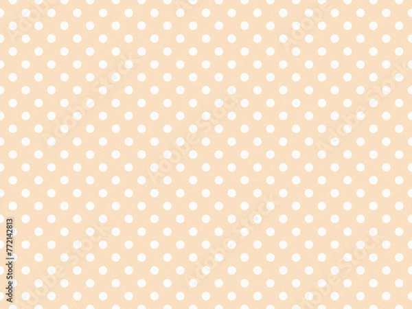 Fototapeta texturised white color polka dots over bisque brown background
