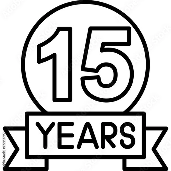 Obraz 15 years Anniversary Icon