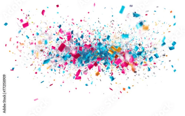 Obraz Colorful confetti explodes on a white canvas in a vibrant celebration of joy and excitement