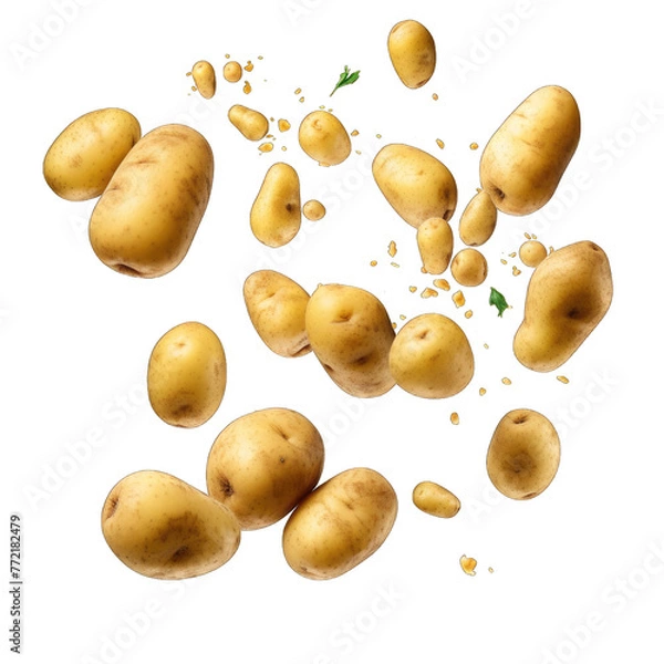 Obraz Falling fresh potatoes