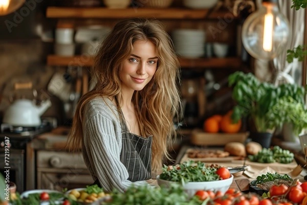Fototapeta A dedicated nutritionist creating personalized dietary plans for clients
