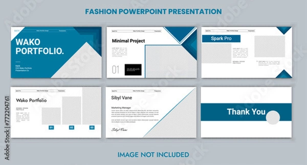 Fototapeta set of presentation template design with minimalist concept and modern layout use for annual report and business profile