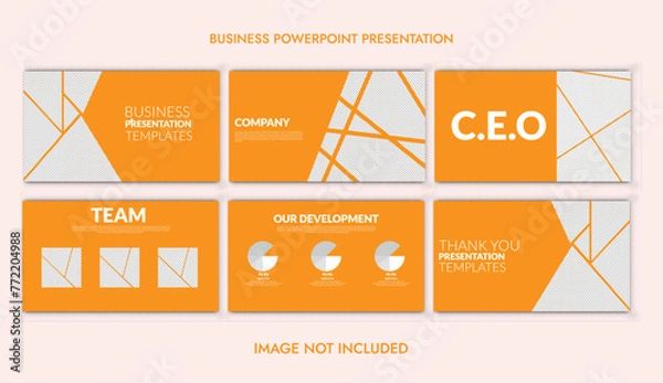 Fototapeta set of presentation template design with minimalist concept and modern layout use for annual report and business profile