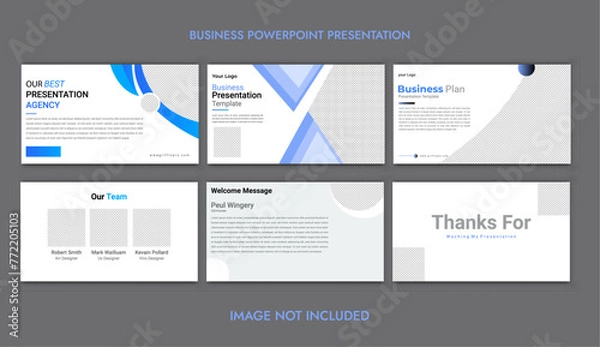 Fototapeta set of presentation template design with minimalist concept and modern layout use for annual report and business profile