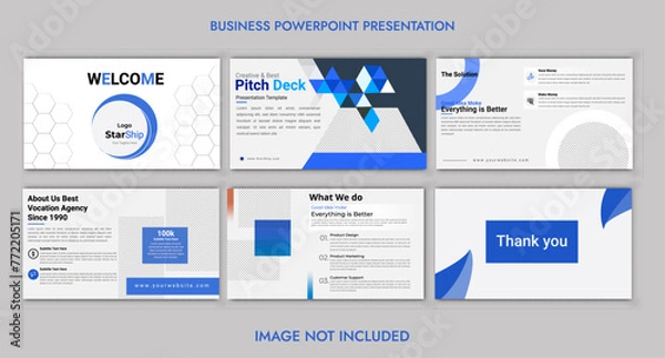 Fototapeta set of presentation template design with minimalist concept and modern layout use for annual report and business profile