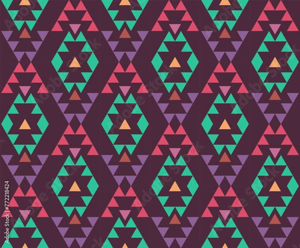 Obraz ethnic pattern design , Geometric ethnic textile