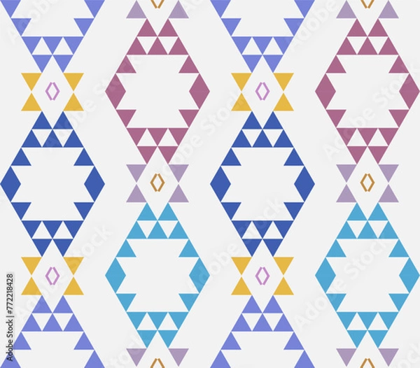 Obraz ethnic pattern design , Geometric ethnic textile
