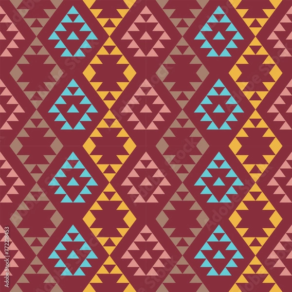 Obraz ethnic pattern design , Geometric ethnic textile
