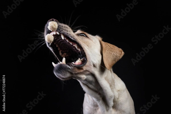 Obraz Pies na czarnym tle