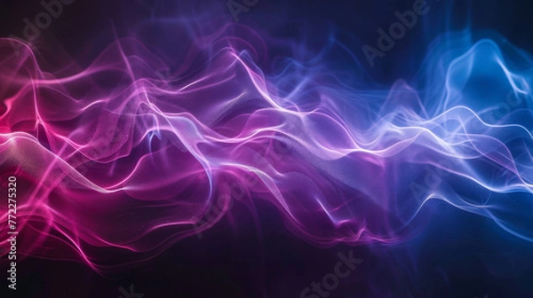 Obraz Rhythmic sound waves with pulsating light effects, set in a dark, mysterious space