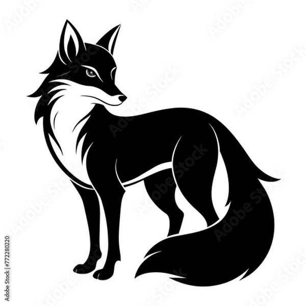 Obraz fox silhouette isolated on white