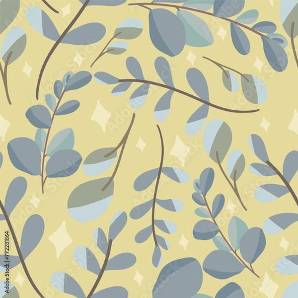 Obraz Eucalyptus flat design seamless pattern
