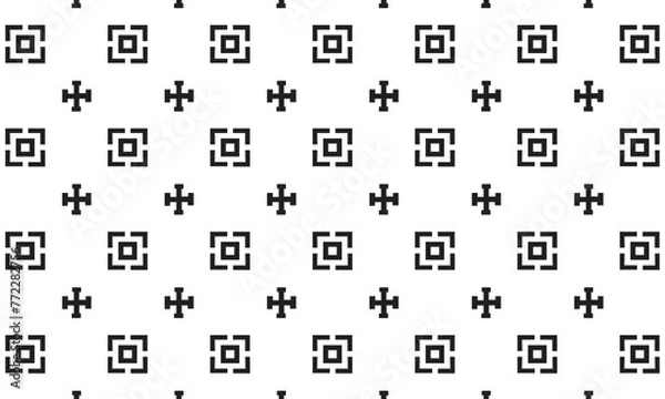 Fototapeta Embrace timeless elegance with this captivating black and white geometric pattern. Perfect for adding sophistication to your designs.