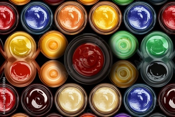 Fototapeta Aromatic Set different sauces background. Banner sweet. Generate Ai