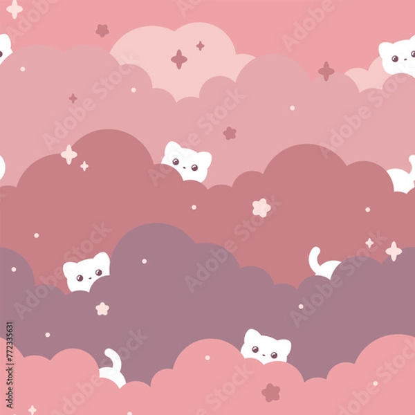 Obraz Cute pink sky pattern