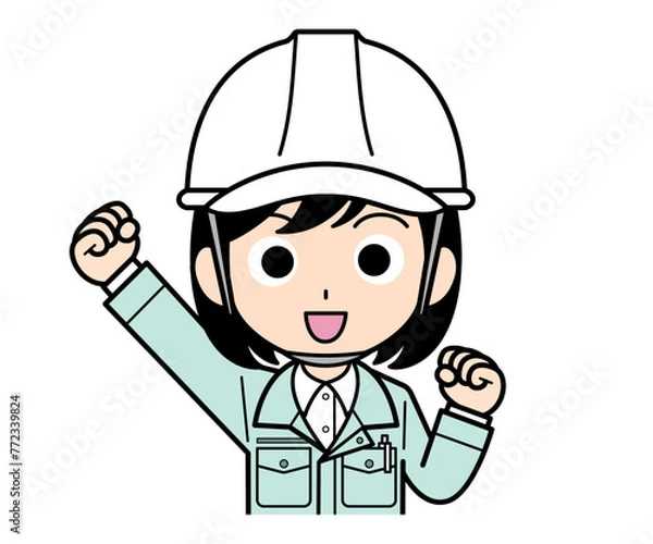 Fototapeta 元気な現場監督の女性