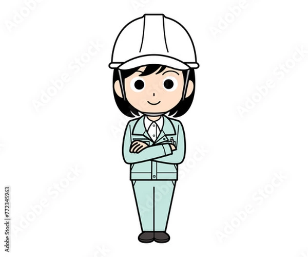 Obraz 腕組みする現場監督の女性