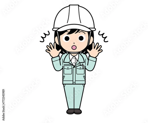 Obraz ビックリする現場監督の女性