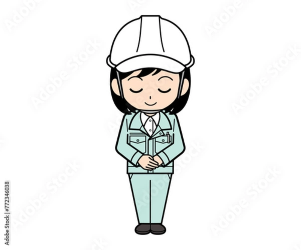 Obraz お辞儀をする現場監督の女性