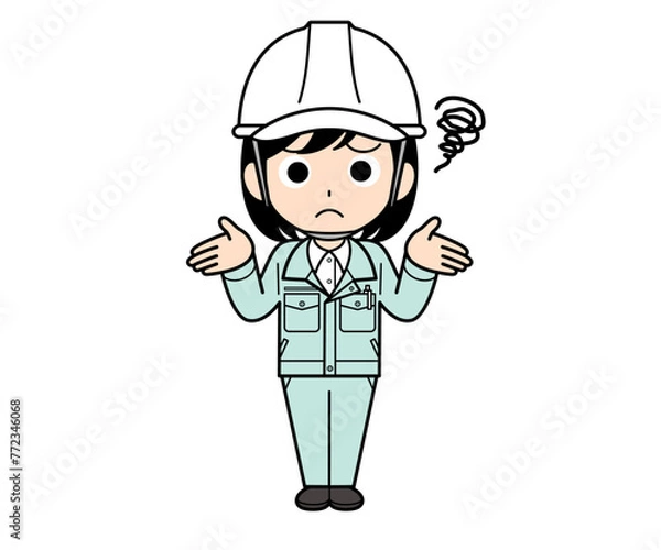 Obraz 困惑する現場監督の女性