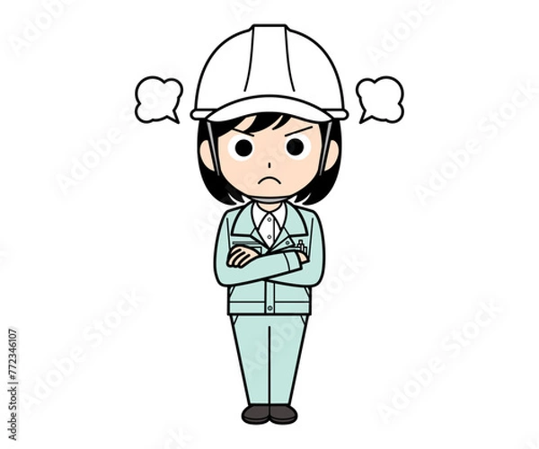 Obraz 怒っている現場監督の女性