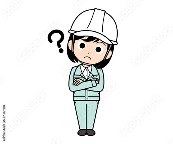 Obraz 疑問に思う現場監督の女性