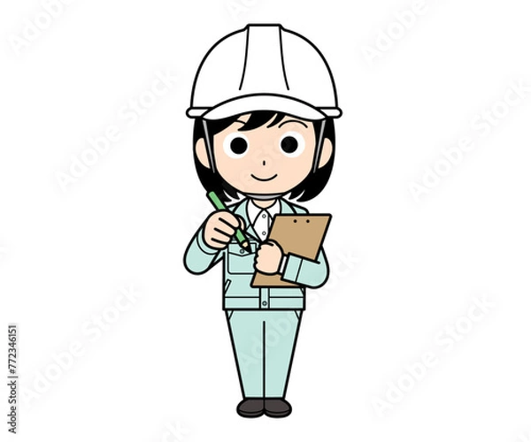 Obraz メモする現場監督の女性