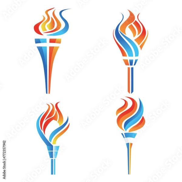 Obraz Olympic torches with fire