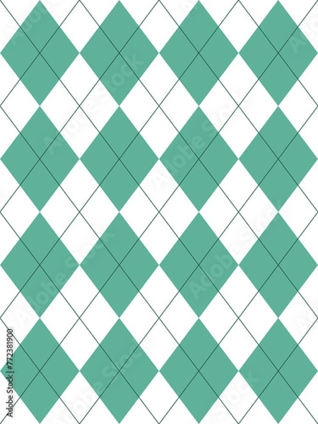 Obraz Argyle basic seamless texture green rhombus