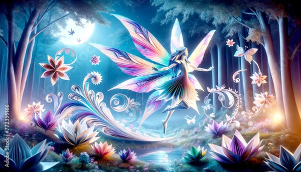 Fototapeta 月夜に踊る妖精