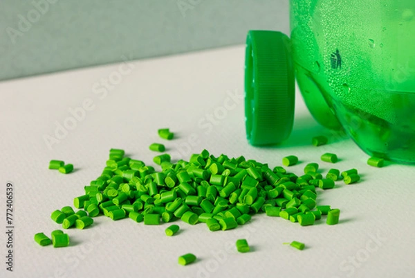 Obraz Raw material for making plastic bottles. Plastic materials.