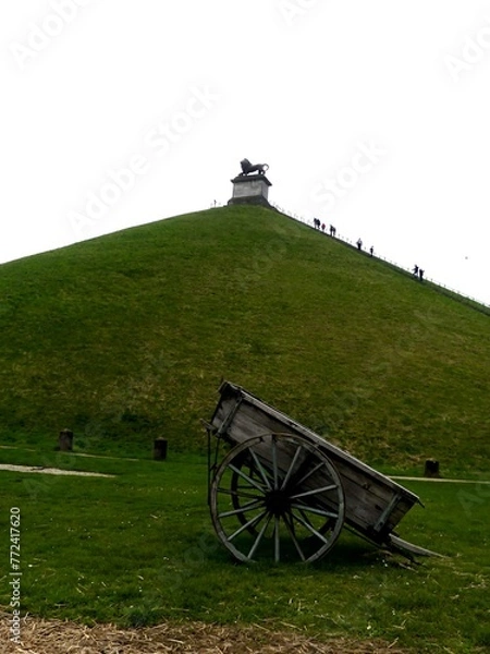 Fototapeta Waterloo, March 2024 - Visit to the Lion's Mound, the memorial to the Battle of Waterloo in Belgium