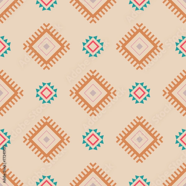 Obraz ethnic pattern design , Geometric ethnic textile