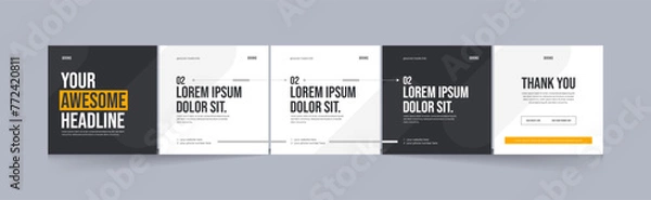 Fototapeta Social media carousel, Editable instagram carousel post, EPS vector illustration