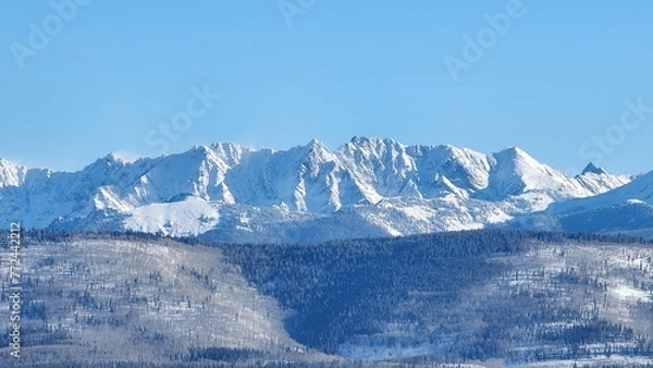 Fototapeta snow covered mountains