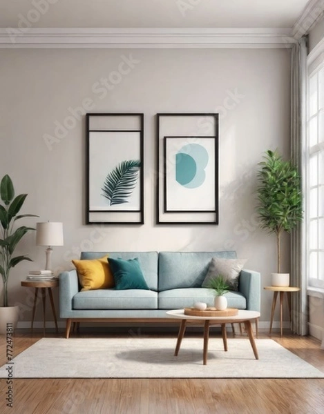 Obraz frame mockup on interior background
