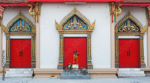 Fototapeta 3 red temple doors