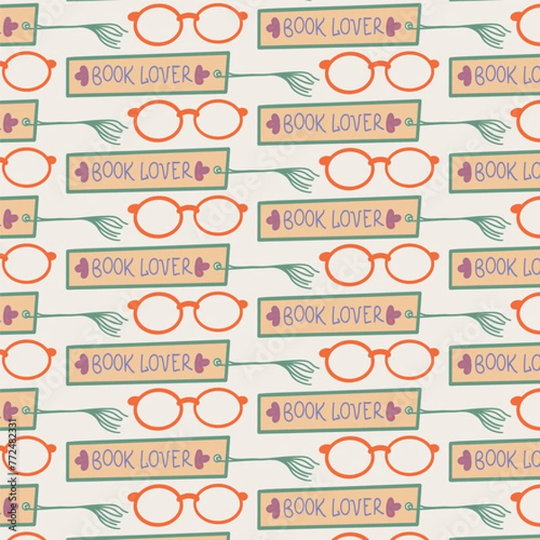 Obraz Seamless pattern lvector glasses icon flat style