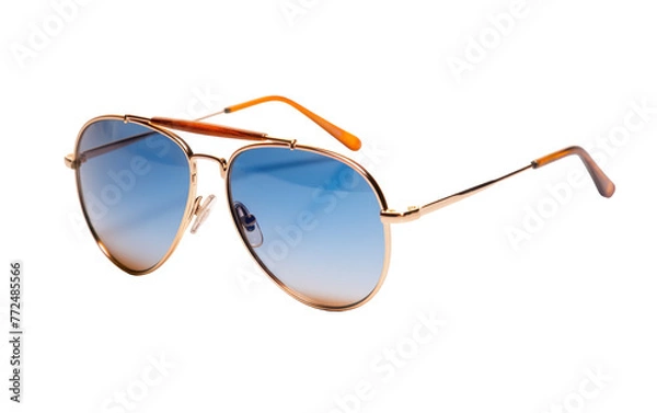 Fototapeta A pair of sunglasses set on a crisp white background, exuding style and attitude