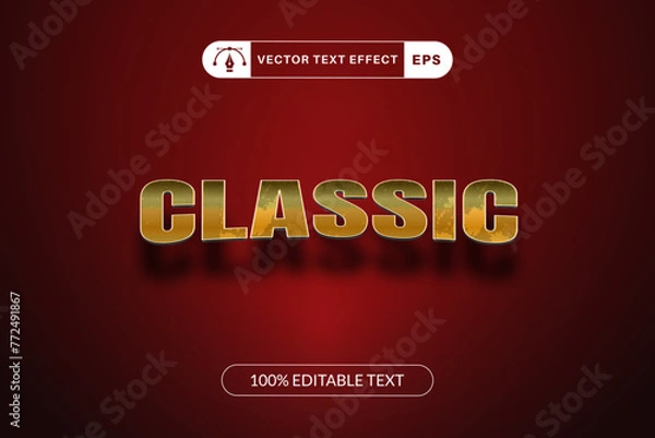 Fototapeta Classic text effect template design with 3d style