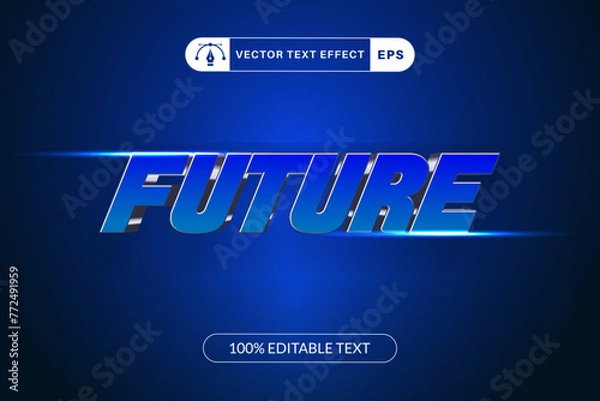 Fototapeta Future text effect template design with 3d style
