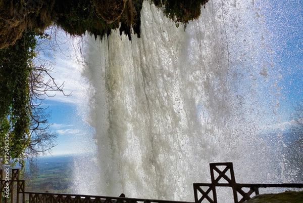 Obraz Beautiful and famous waterfall, with awesome vegetation around. Incredible beauty, crystal waters. Edessa, Greece