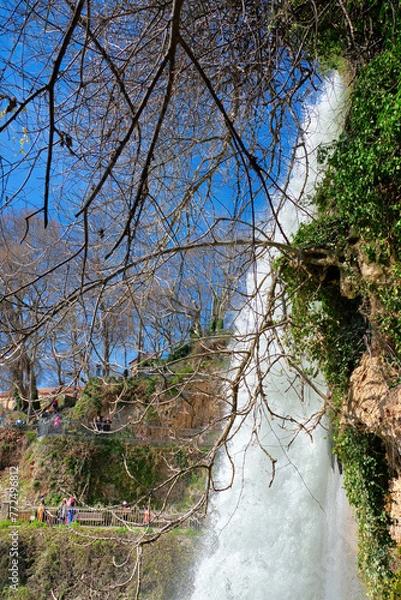 Obraz Beautiful and famous waterfall, with awesome vegetation around. Incredible beauty, crystal waters. Edessa, Greece