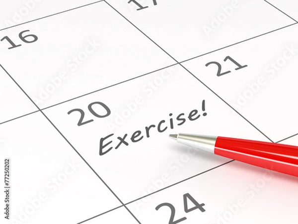 Obraz Exercise words  on a calendar