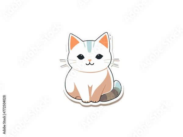 Fototapeta Cartoon cat or kitten characters design collection with flat color.