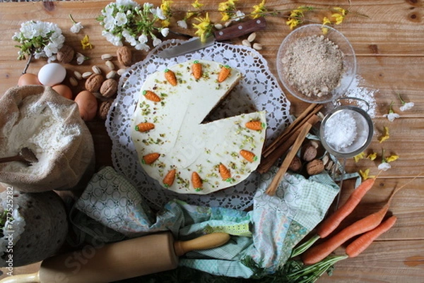 Fototapeta Carrot cake for Easter