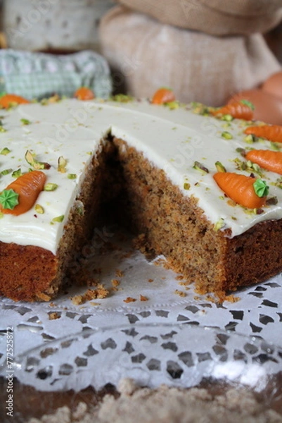 Fototapeta Carrot cake for Easter