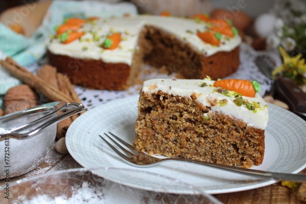 Fototapeta Carrot cake for Easter