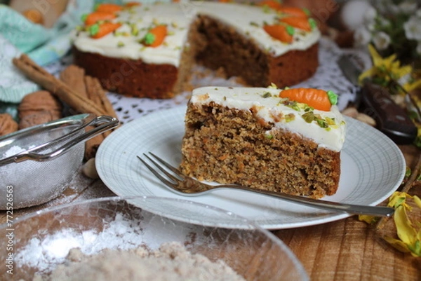 Fototapeta Carrot cake for Easter